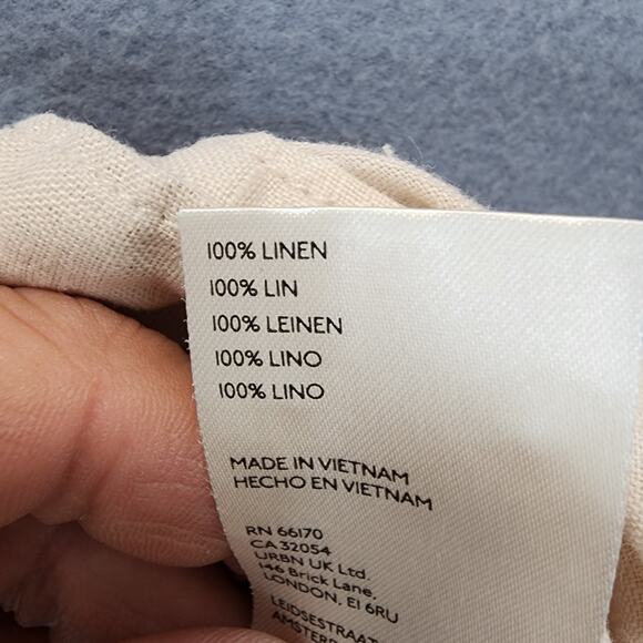 Anthropologie Maeve Womens Top Small Beige Linen Button Up Lagenlook Capsule - Picture 9 of 15